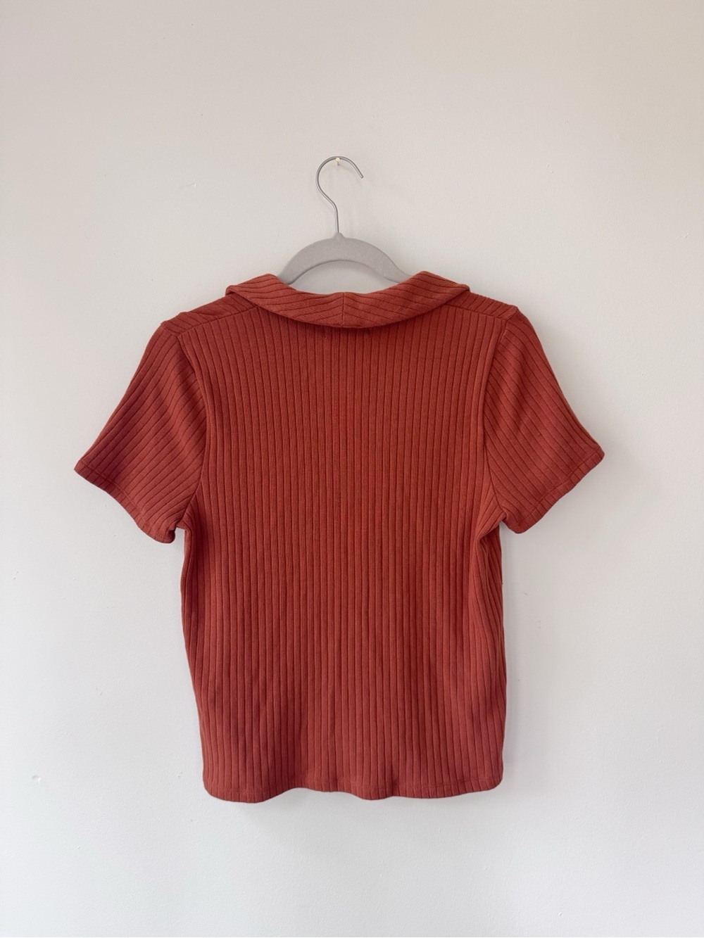 Madewell Rust Ribbed Button Down Knit Top - NWT - Picture 5 of 6